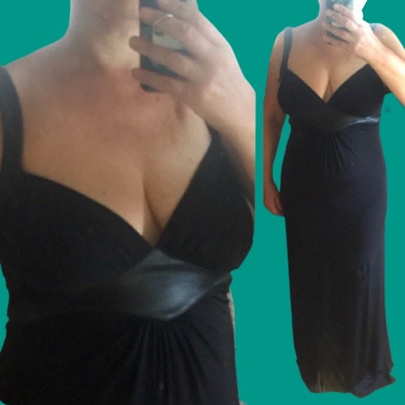 Carmim Osklen size M/L prom dress Brazil designer sexy maxi dress leather trim - Picture 1 of 13